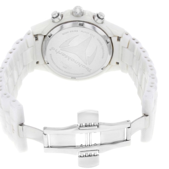 Technomarine Ceramic Bracelet Diamond Bezel Watch, White - Picture 5 of 6